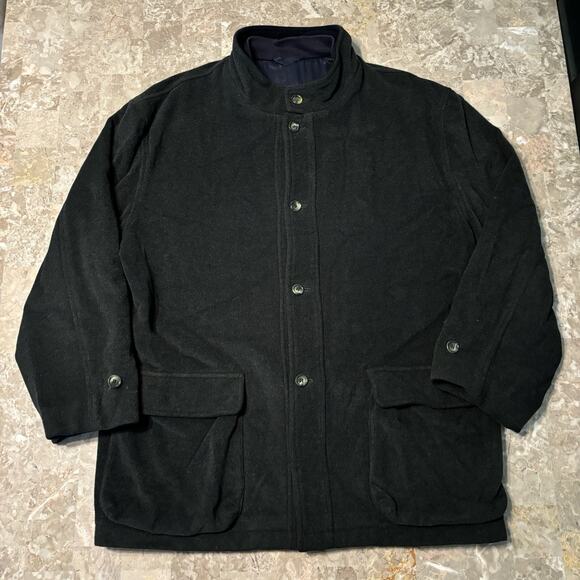 Ermenegildo Zegna Jacket Mens 46 Green Over Coat Wool Lined Split Pockets